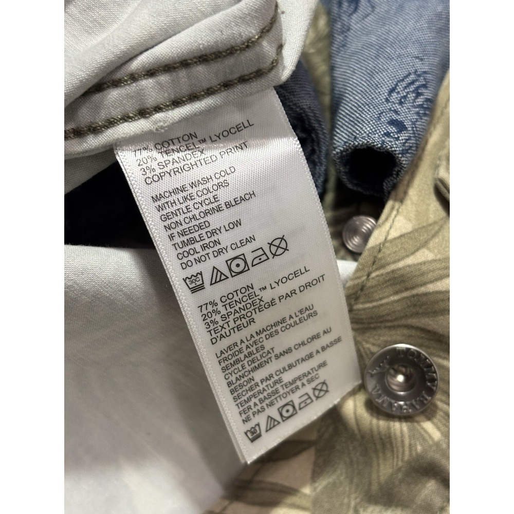 Tommy Bahama Mens XXLT Tea Leaf Camo Print Trucker Jacket Olive Green Safari - Picture 7 of 11